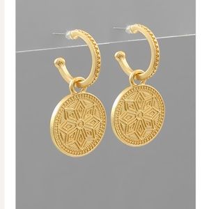 Coin Dangle Huggie Hoops
